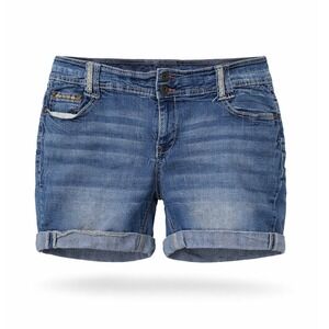 Embroidered Cuffed Denim Shorts Casual Size 18 Ariya Jeans Women